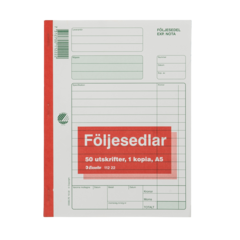 11222-1 FÖLJESEDEL M. KOPIA A5 2X50ST