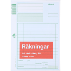 11103 RÄKNINGSBLOCK A5 50 BLAD*