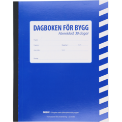 92730000 BYGGDAGBOK A5 30 DGR FÖRENKLAD