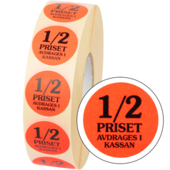 15780 ETIKETT 1/2PRISET AVDRAGES