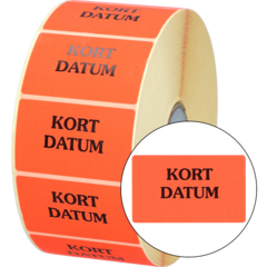 516009 ETIKETT RÖD KORT DATUM