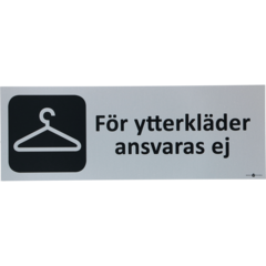 6705307 SKYLT FÖR YTTERKLÄDER 225X80MM