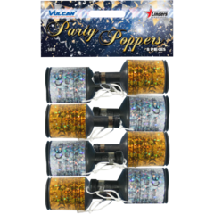 LIN5011 PARTY POPPER GULD/SILVER 8PACK