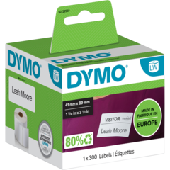 11356 ETIKETT DYMO LABEL 41X89MM VIT