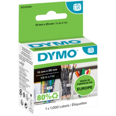 11353 ETIKETT DYMO LABEL 13X25MM VIT