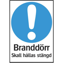 LUN566700878 SKYLT BRANDDÖRR STÄNGD