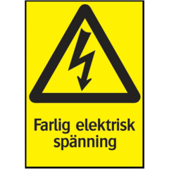 LUN566704458 SKYLT FARLIG ELEKTRISK SPÄNNIN